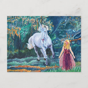 Cartão Postal Unicorn Art