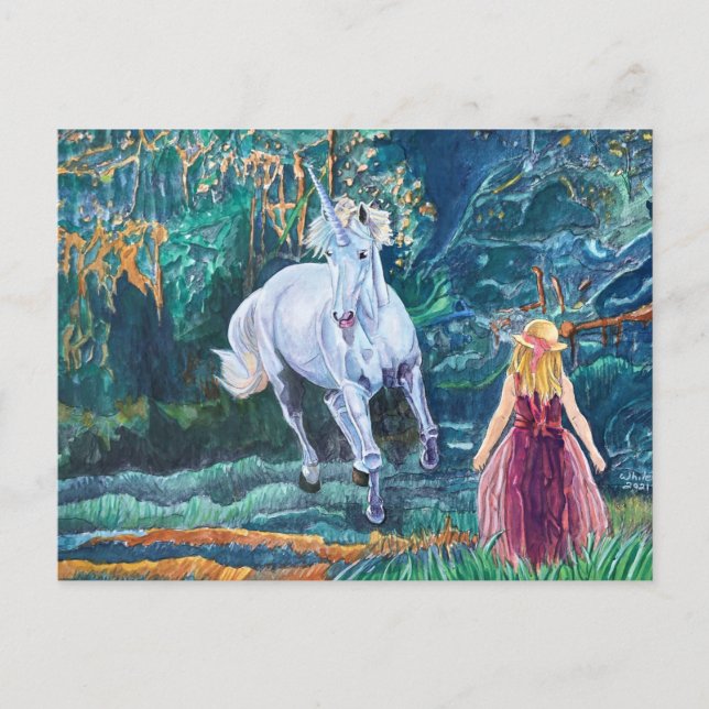 Cartão Postal Unicorn Art (Frente)
