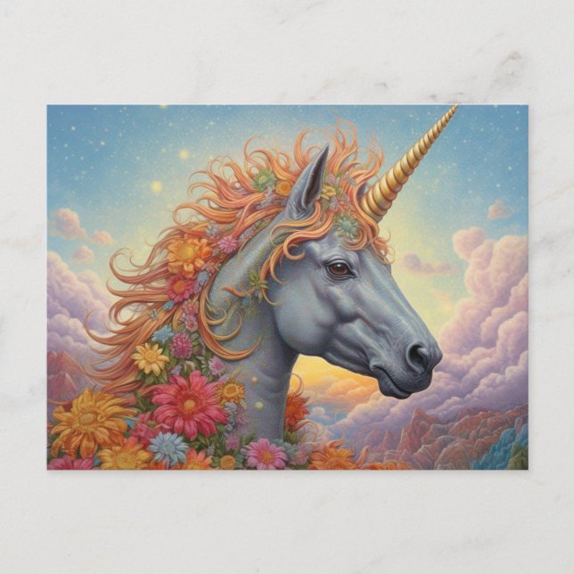 Cartão postal Unicorn bonito (Frente)