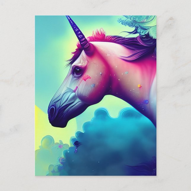 Cartão postal Unicorn bonito (Frente)