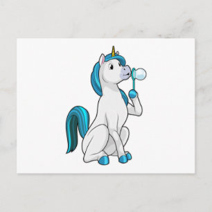 Cartão Postal Unicorn com bolhas Soap