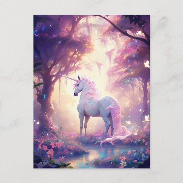 Cartão Postal Unicorn Fantasy Art (Frente)