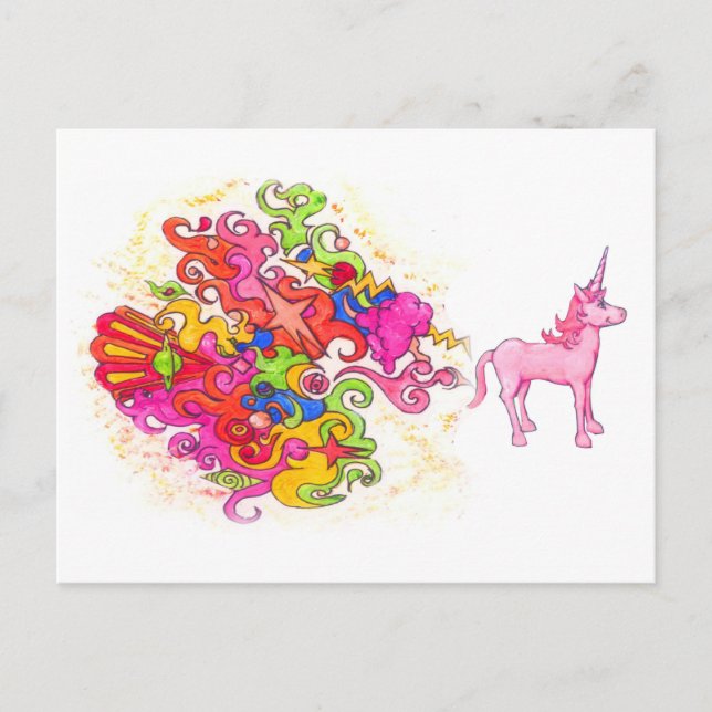 Cartão Postal Unicorn Fart (Frente)