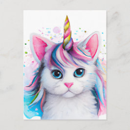 Cartão Postal Unicorn Kitten