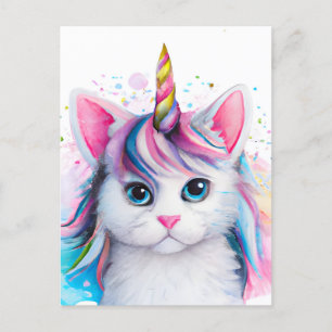 Cartão Postal Unicorn Kitten