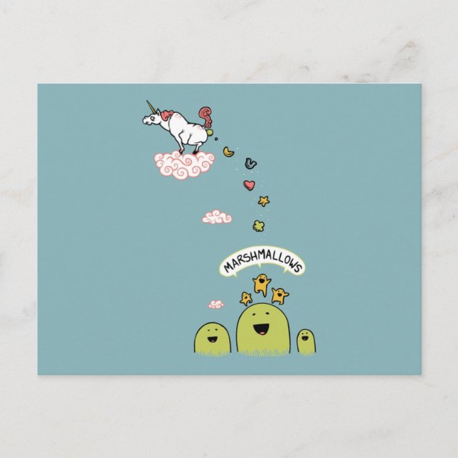 Cartão Postal Unicorn Marshmallows (Frente)