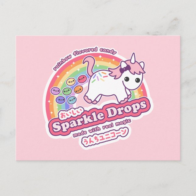 Cartão Postal Unicorn Poop Candy (Frente)
