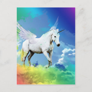 Cartão Postal Unicorn Rainbow