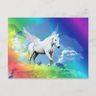 Cartão Postal Unicorn Rainbow