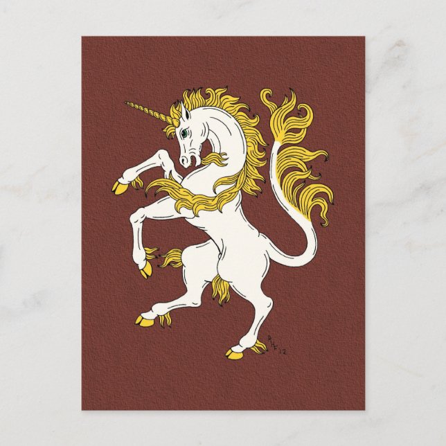 Cartão Postal Unicorn Rampant (Frente)