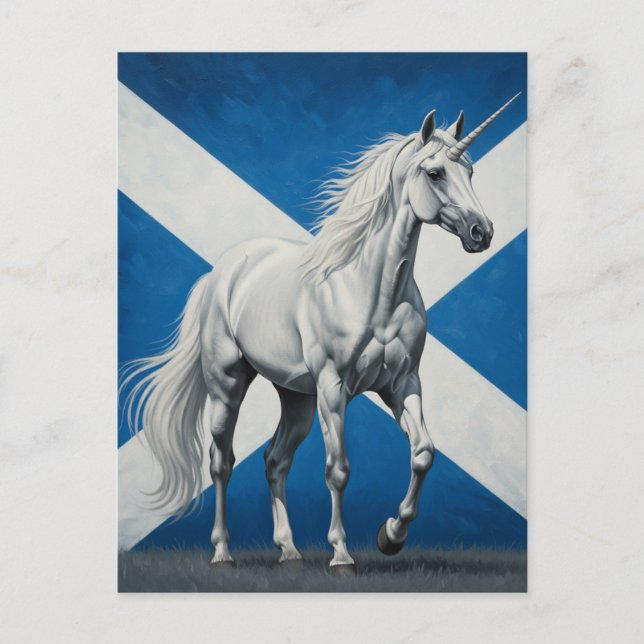 Cartão Postal Unicorn Scotland Flag (Frente)