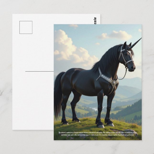 Cartão Postal Unicórnio (Frente/Verso)