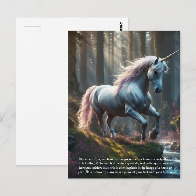 Cartão Postal Unicórnio (Frente/Verso)