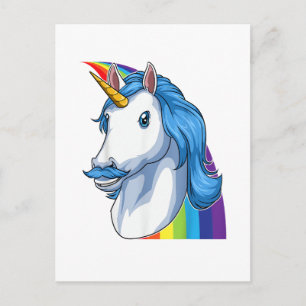Cartão Postal Unicórnio com Bigode Dadacorn Dadicorn Unicórnio D