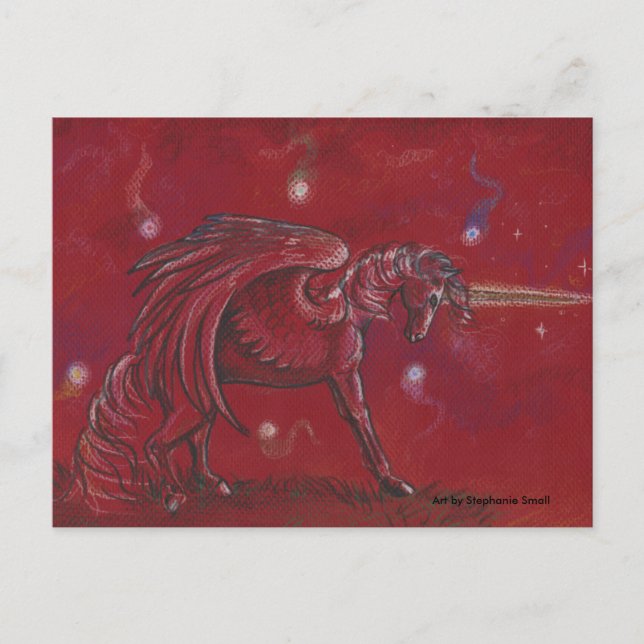 Cartão Postal Unicórnio com Orbes (Frente)