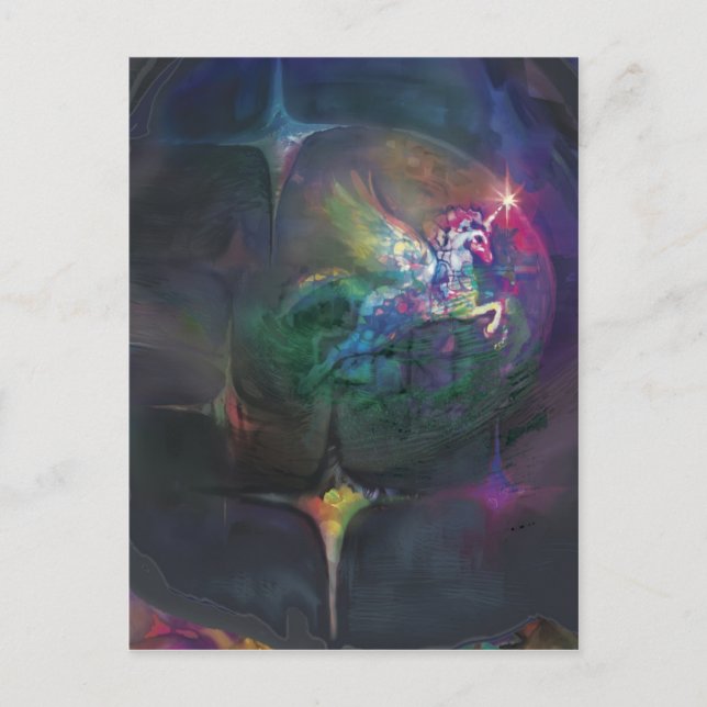 Cartão Postal Unicórnio Disco*** (Frente)