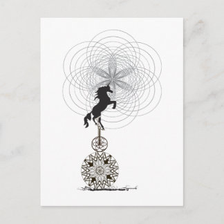 Cartão Postal unicórnio do Universo