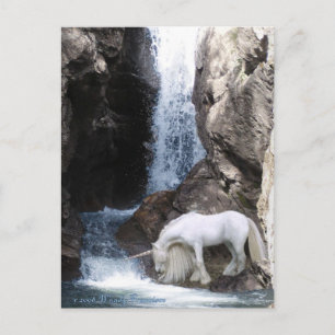 Cartão Postal Unicórnio e Waterfall