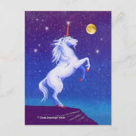 Cartão Postal Unicórnio Mítico, Lua Cheia