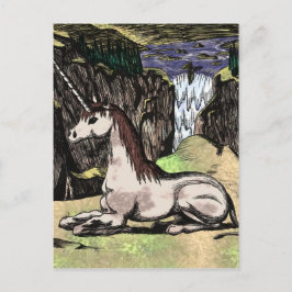 Cartão Postal "Unicórnio nas Montanhas" colorizado