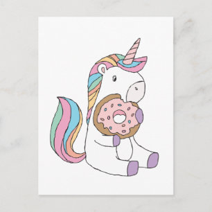 Cartão Postal Unicórnios Famintos Arte Colorida de Unicórnios Ar