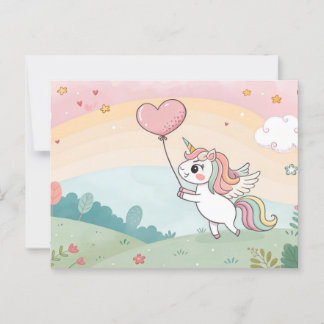 Cartão Postal Unicorn's Heart Balloon