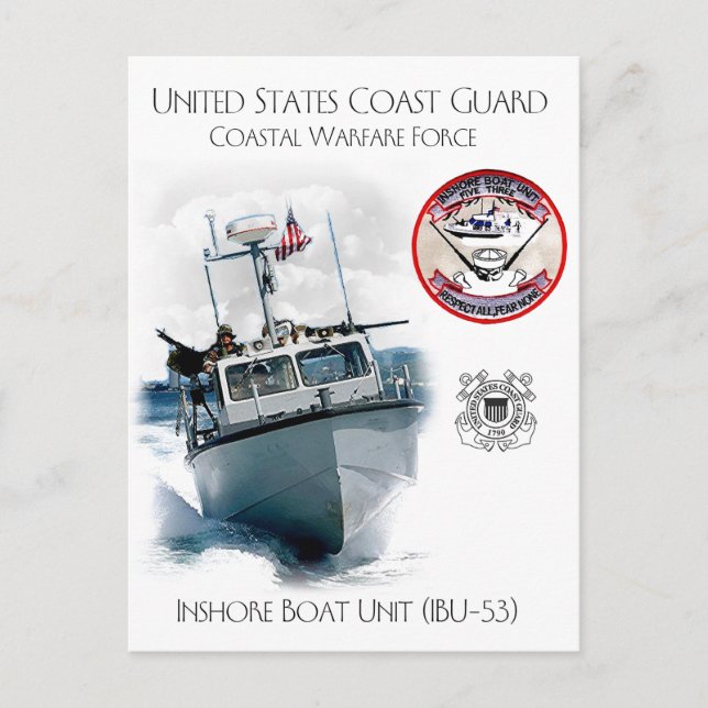 Cartão Postal Unidade de Barcos Costeiros USCG IBU-53 (Frente)
