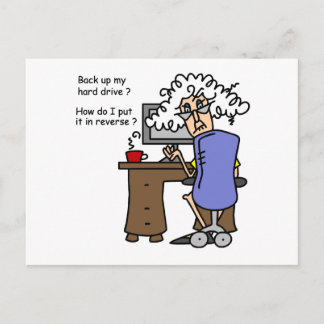 Cartão Postal Unidade de duro para trás com Humor