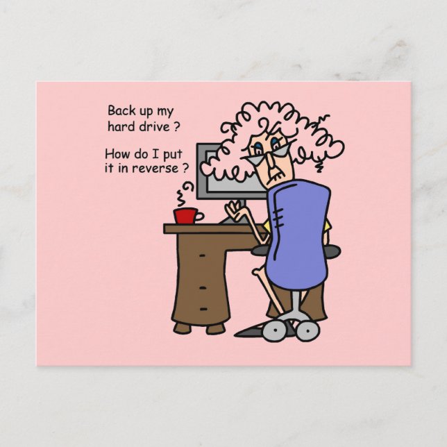 Cartão Postal Unidade de duro para trás com Humor (Frente)