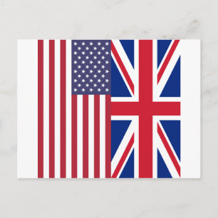 Cartão Postal Union Jack e os sinalizadores dos Estados Unidos d