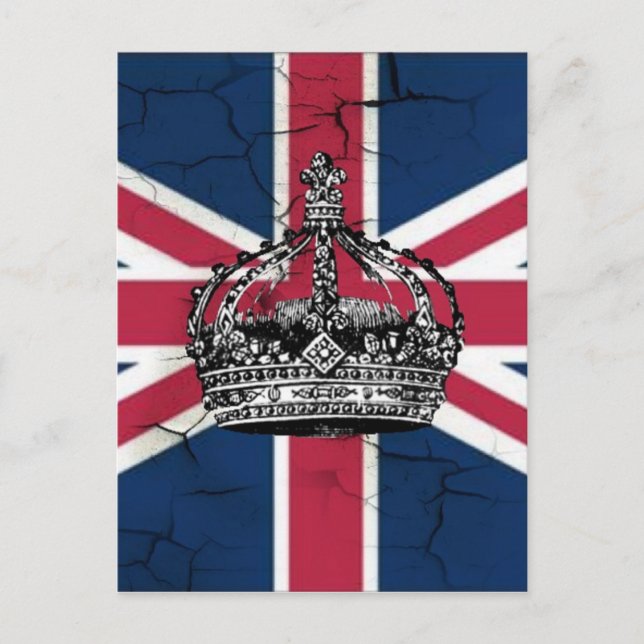 Cartão Postal Union Jack Flag Queen of England Diamond Jubilee (Frente)
