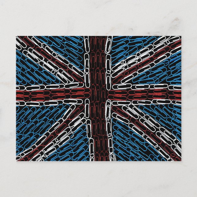 Cartão Postal Union Jack of Paperclips (Frente)
