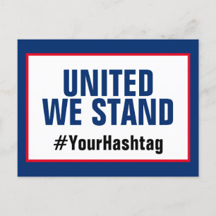 Cartão Postal United We Stand Vote Blue Hashtag Modelo