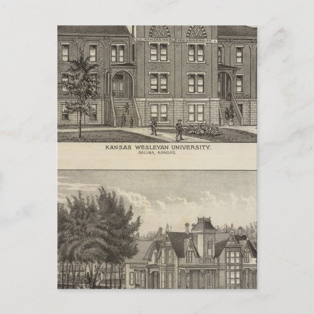 Cartão Postal Universidade de Kansas Wesleyan (Frente)