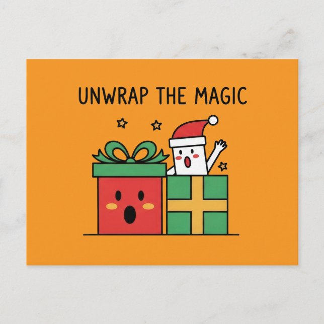 Cartão Postal Unwrap the Magic Christmas (Frente)