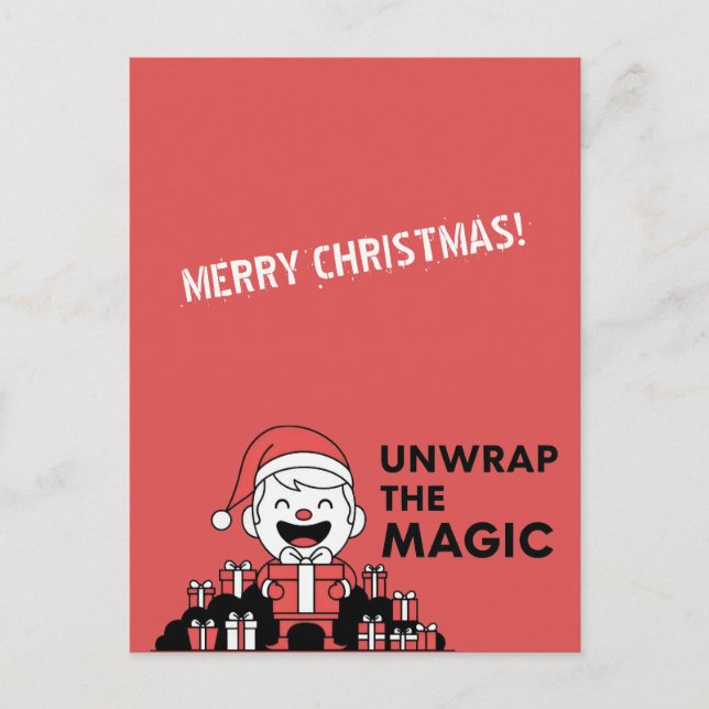 Cartão Postal Unwrap the Magic Christmas (Frente)