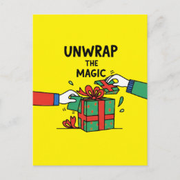 Cartão Postal Unwrap the Magic Christmas Gift