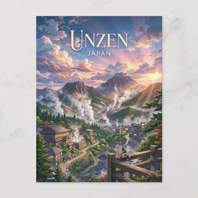 Cartão Postal Unzen Japão (Frente)