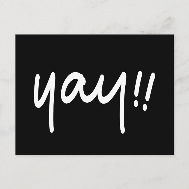 Cartão Postal Uplifting feliz da escrita dos parabéns de YAY (Frente)