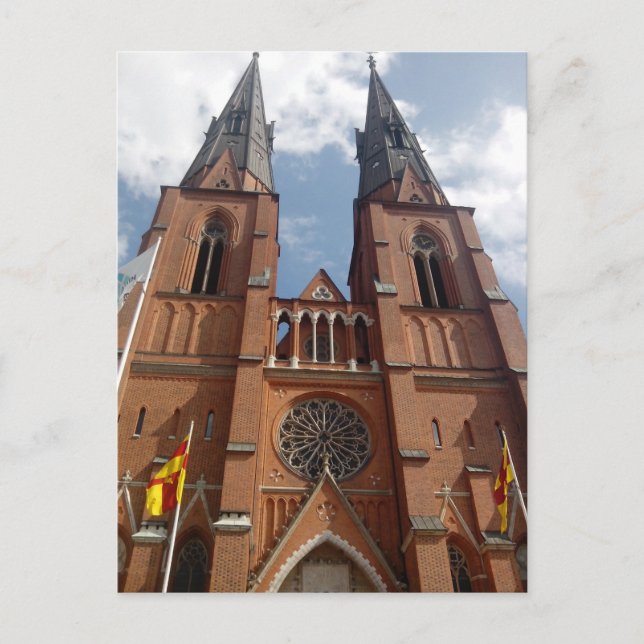 Cartão Postal Uppsala domkyrka (Frente)