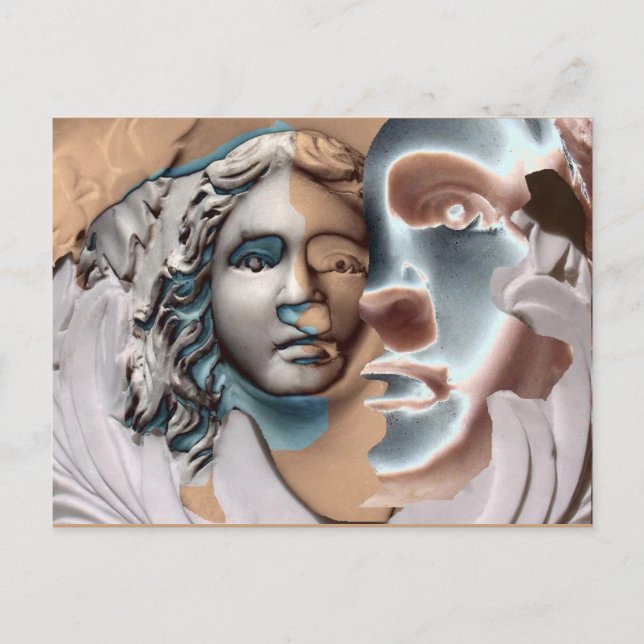 Cartão Postal Urn Face De Cobre Arte Azul (Frente)