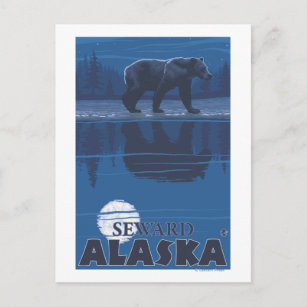 Cartão Postal Urso à Lua - Sento, Alasca
