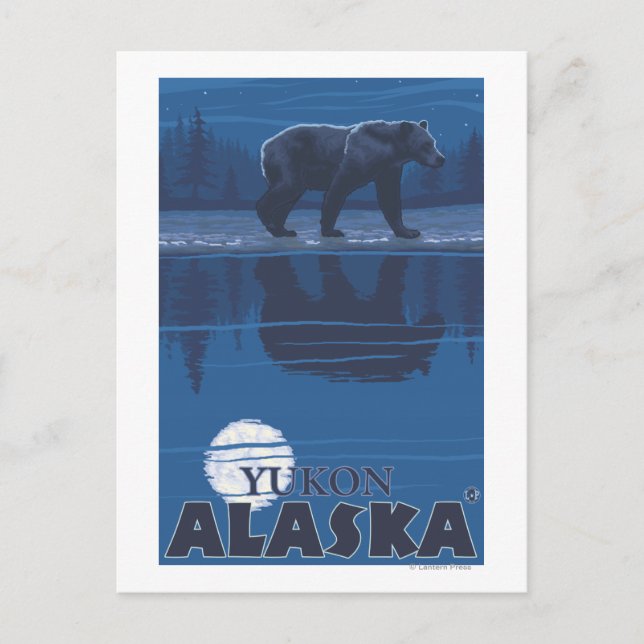 Cartão Postal Urso à Lua - Yukon, Alasca (Frente)