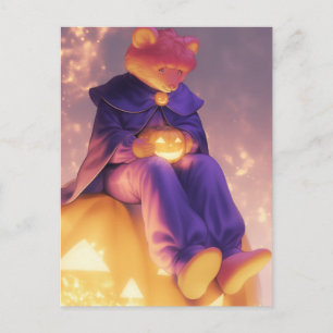 Cartão Postal Urso Antropomórfico de Halloween