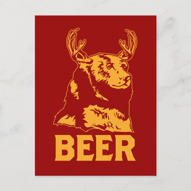 Cartão Postal Urso + Cerveja = Cerveja (Frente)
