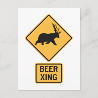 Cartão Postal Urso Cerveja Cruzando
