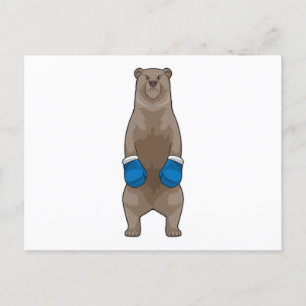 Cartão Postal Urso como boxeador com luvas de boxe