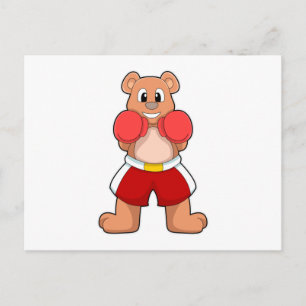 Cartão Postal Urso como boxeador com luvas de boxe