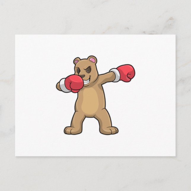 Cartão Postal Urso como Boxer na guia Dança Boxing & Hip Hop (Frente)