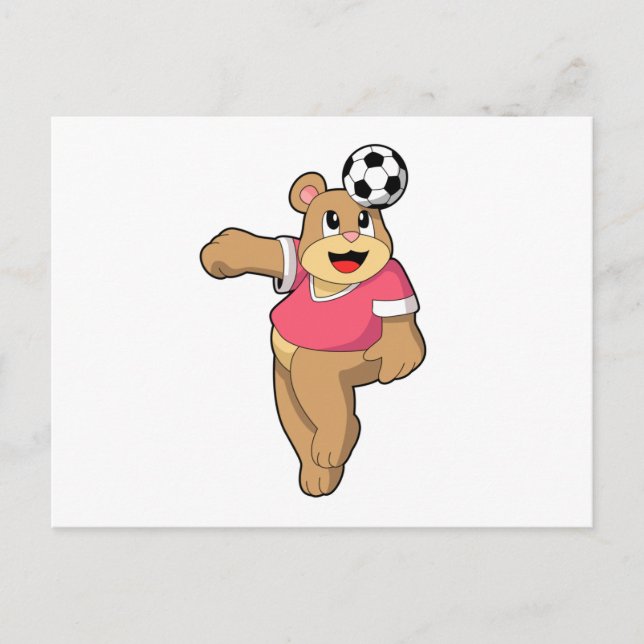 Cartão Postal Urso como jogador de futebol com Soccer.PNG (Frente)